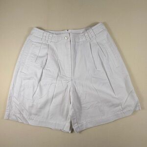 Vintage Lizsport White Pleated High-Rise Women's Shorts Size 8P